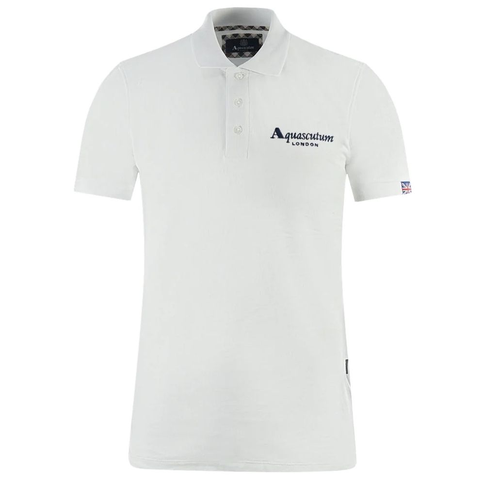 Aquascutum Elegantna bela bombažna polo majica