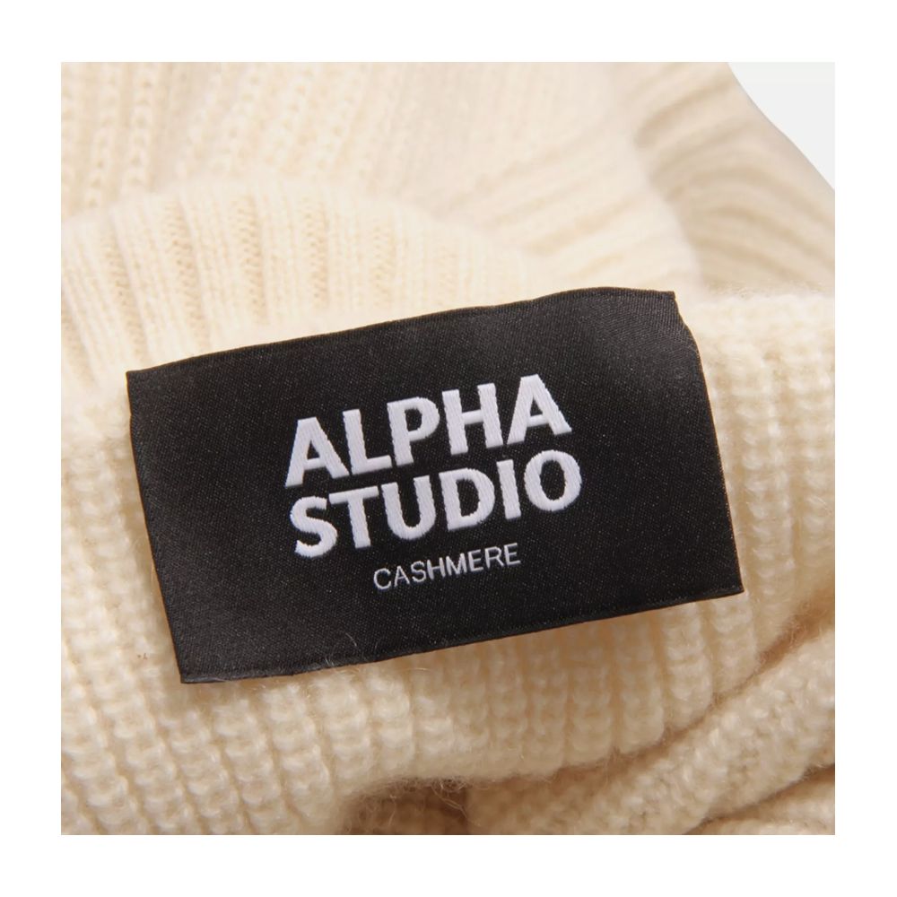 Beli pulover iz kašmirja Alpha Studio