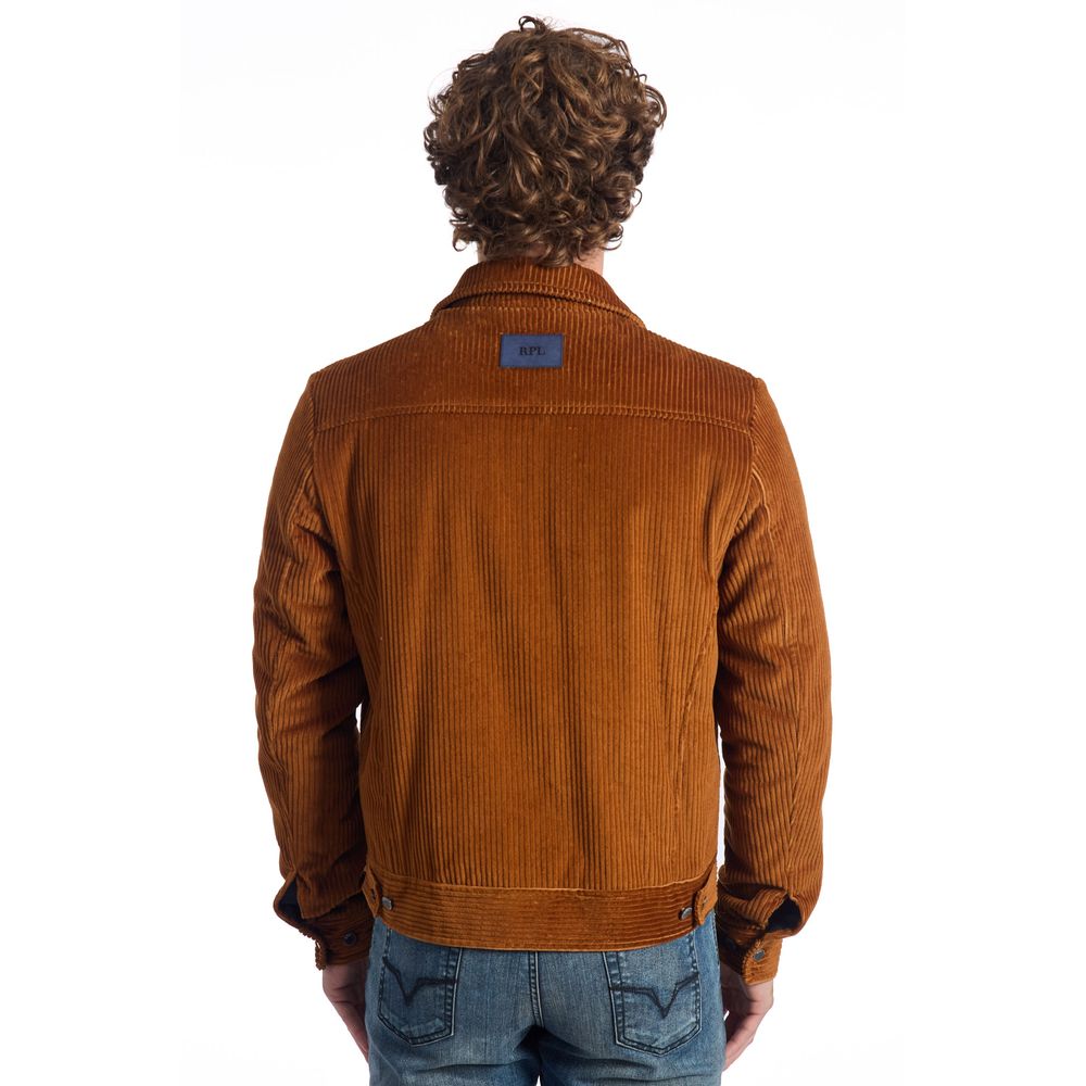 Roberto Pepe Luxury Brown Cotton Men's Jacket