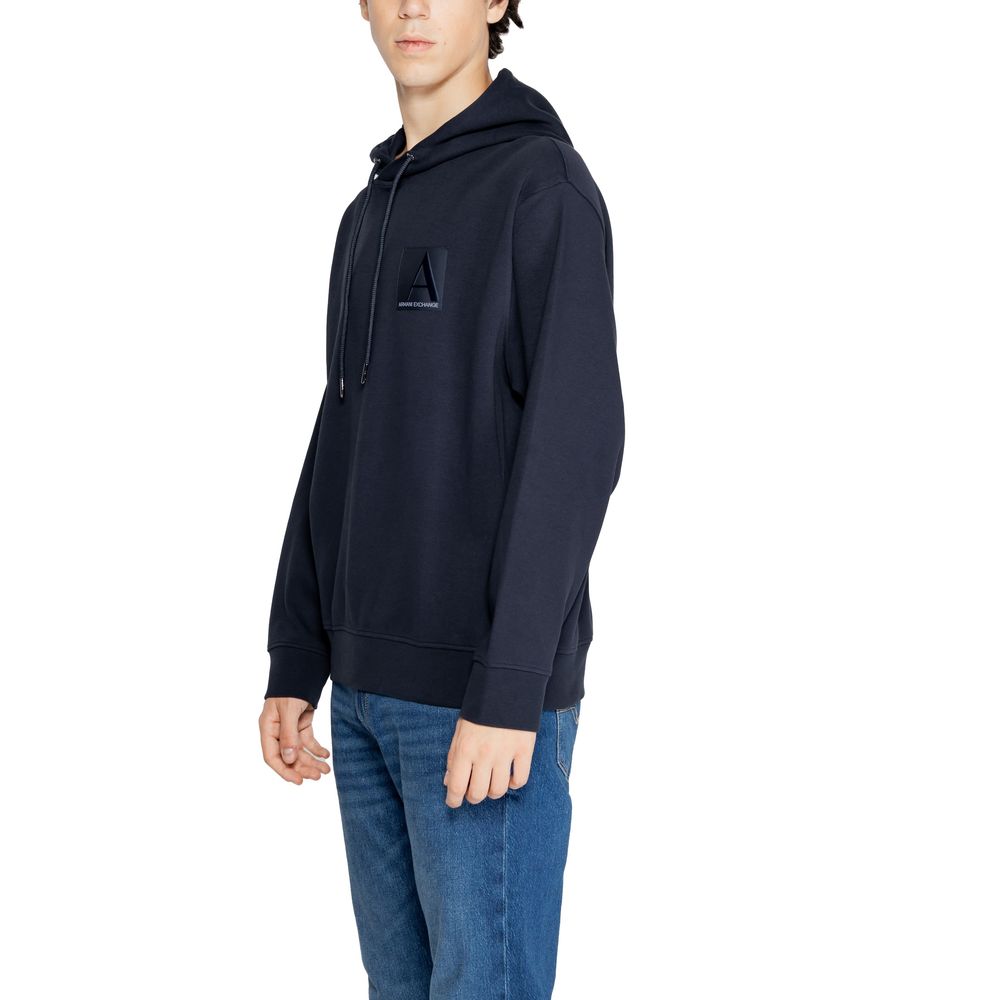 Armani Exchange Modri bombažni pulover