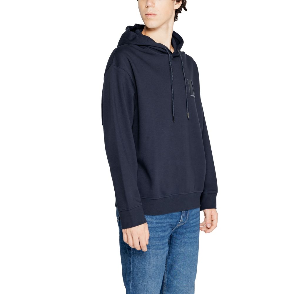 Armani Exchange Modri bombažni pulover