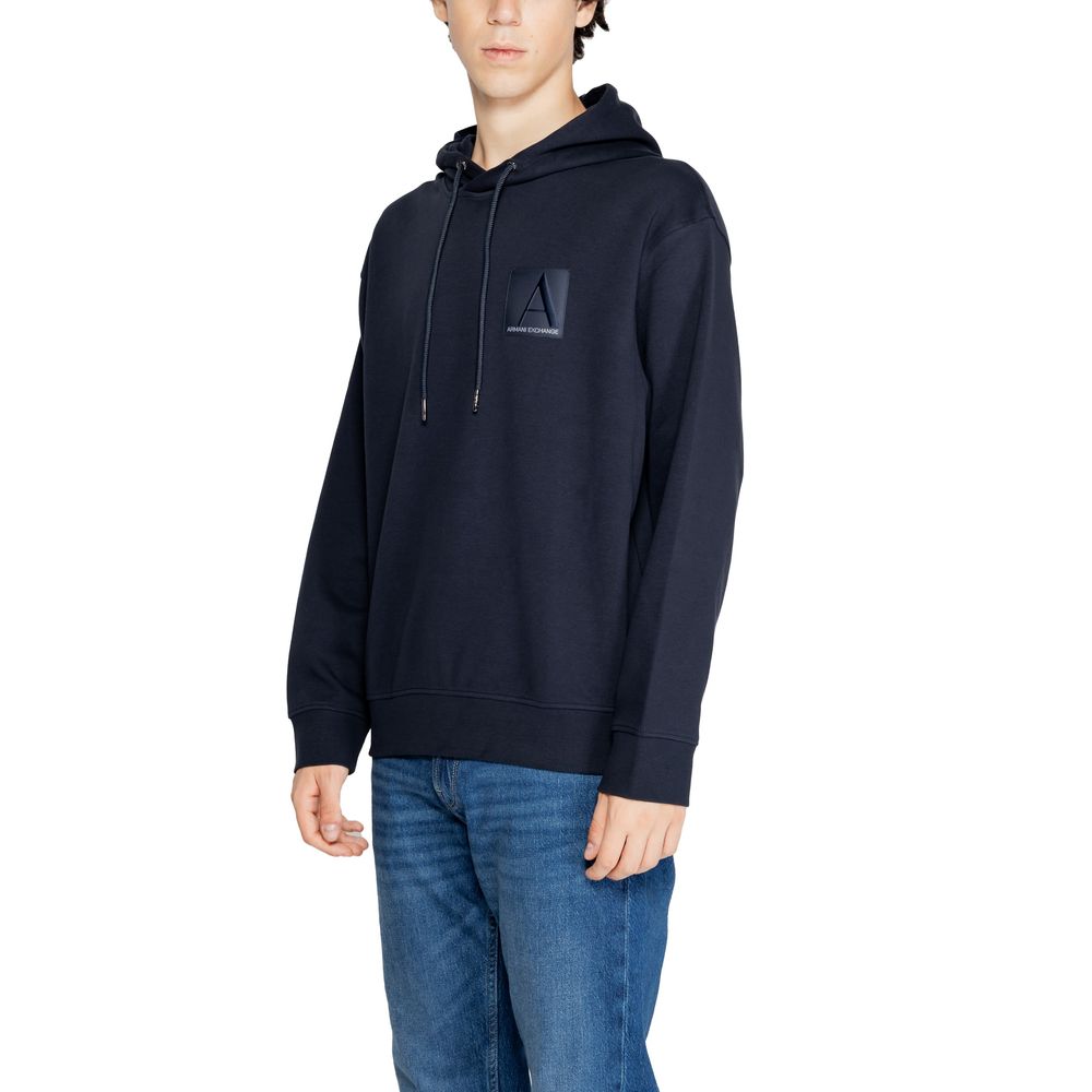 Armani Exchange Modri bombažni pulover