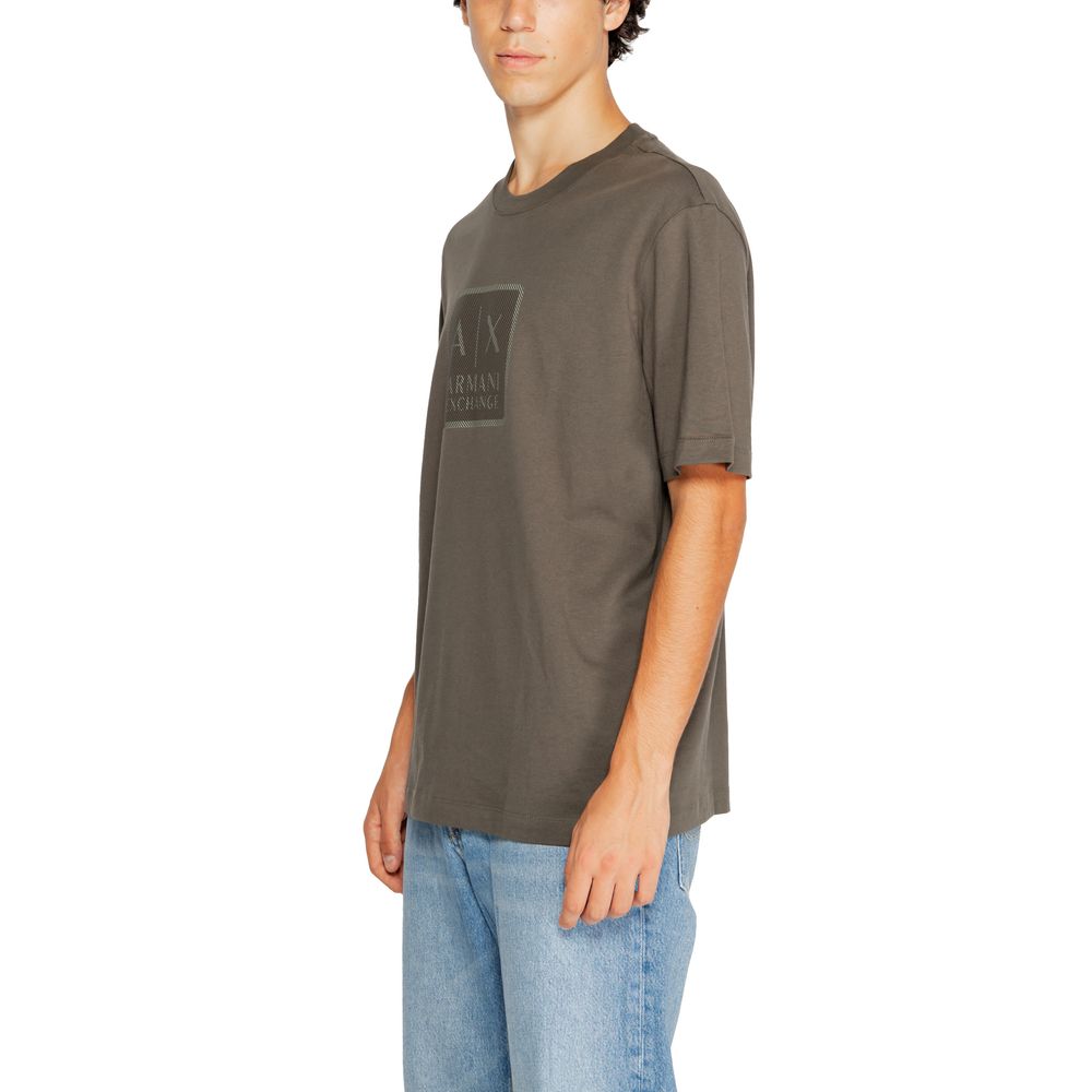 Armani Exchange Zelena bombažna majica
