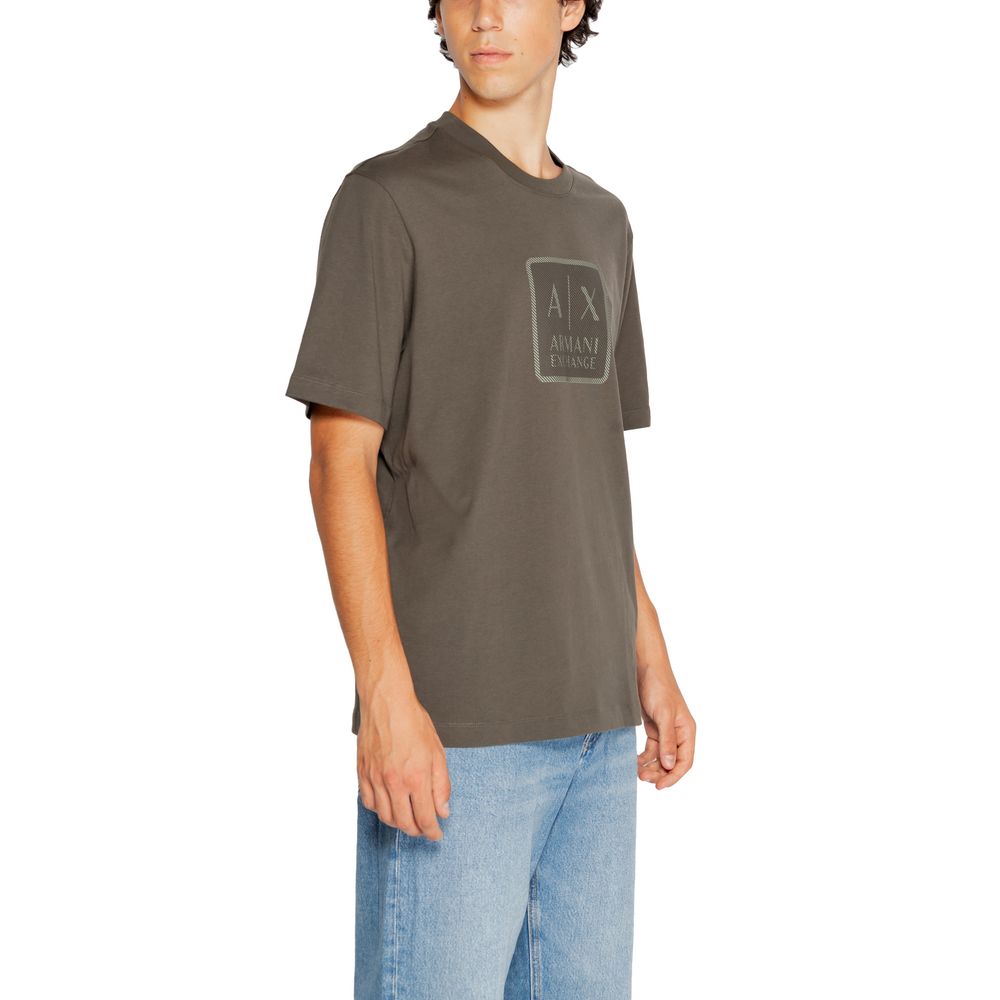 Armani Exchange Zelena bombažna majica