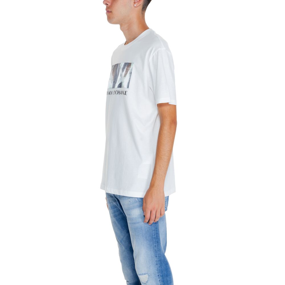 Armani Exchange Bela bombažna majica