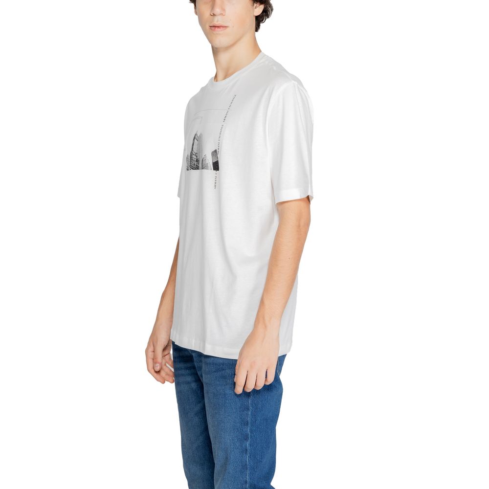 Armani Exchange Bela bombažna majica