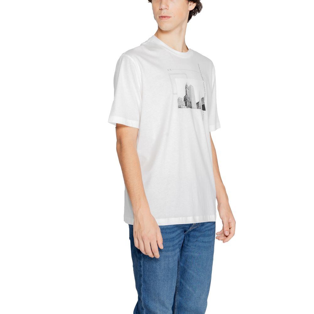 Armani Exchange Bela bombažna majica