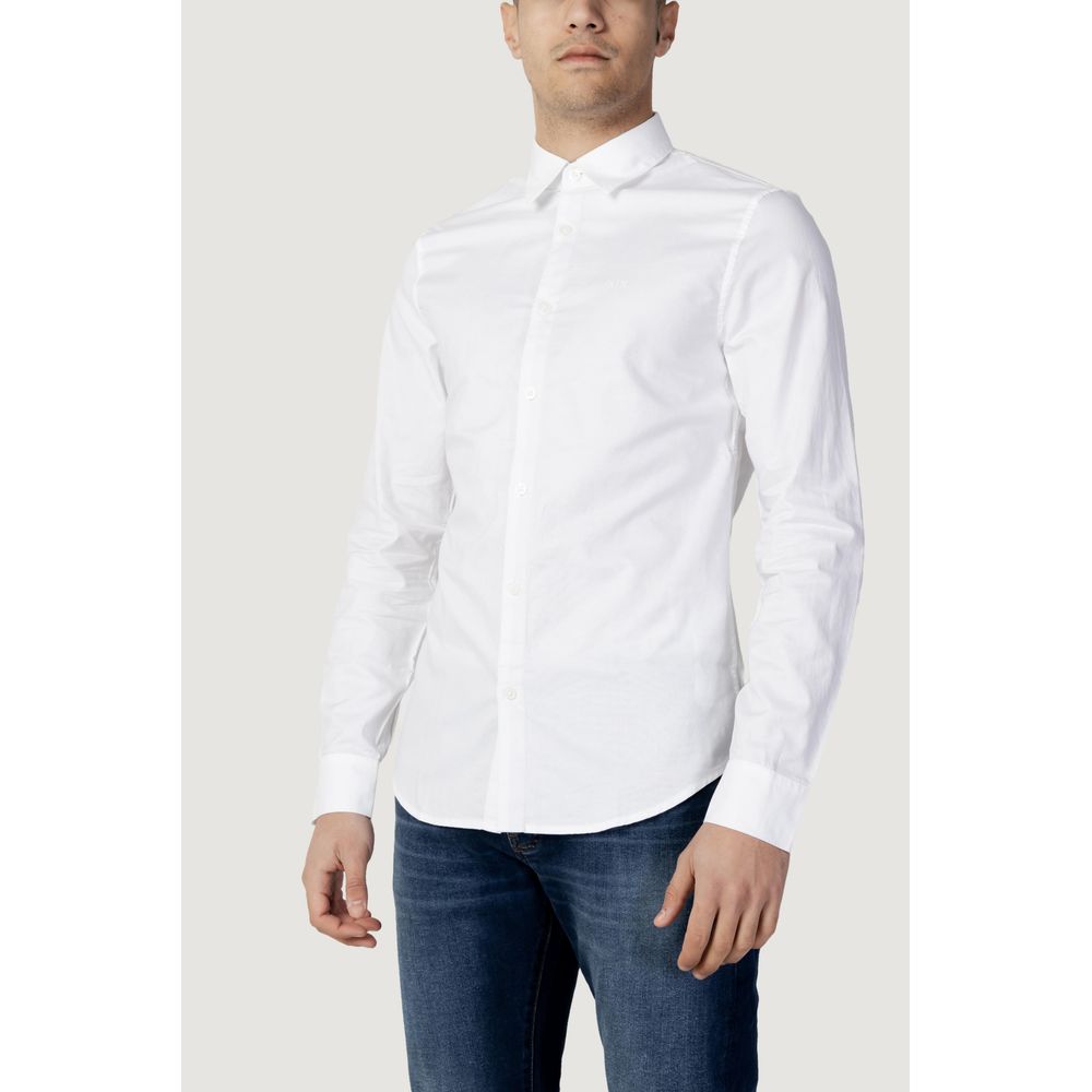 Bela bombažna srajca Armani Exchange