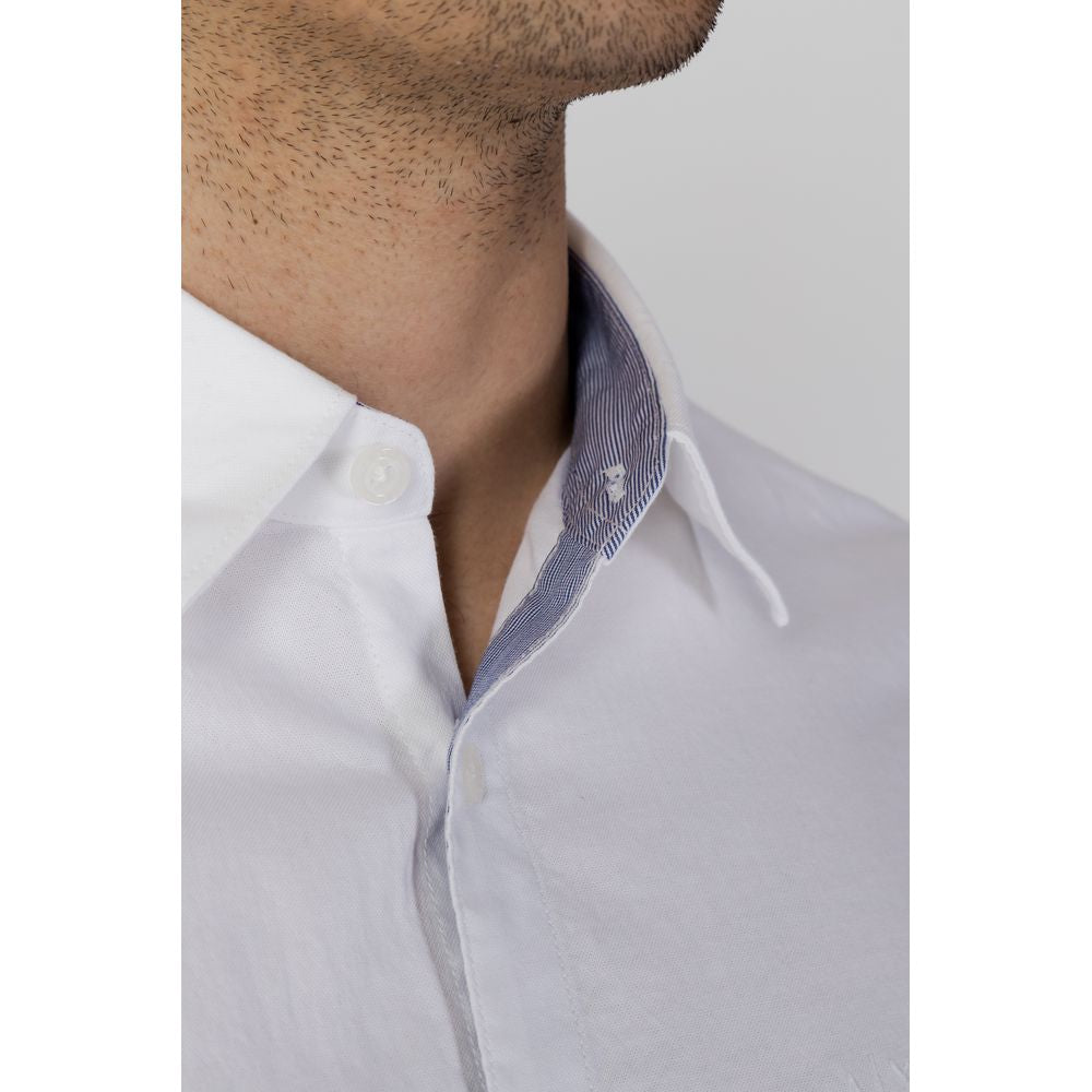 Bela bombažna srajca Armani Exchange