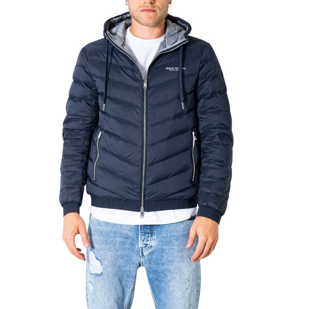 Armani Exchange Modri poliestrski suknjiči in plašč
