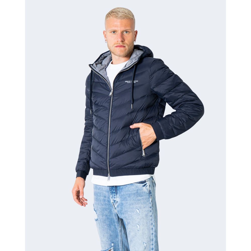 Armani Exchange Modri poliestrski suknjiči in plašč