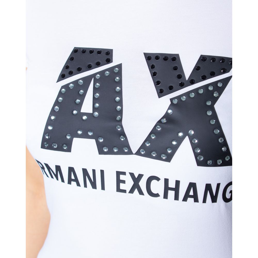 Armani Exchange Bela bombažna majica