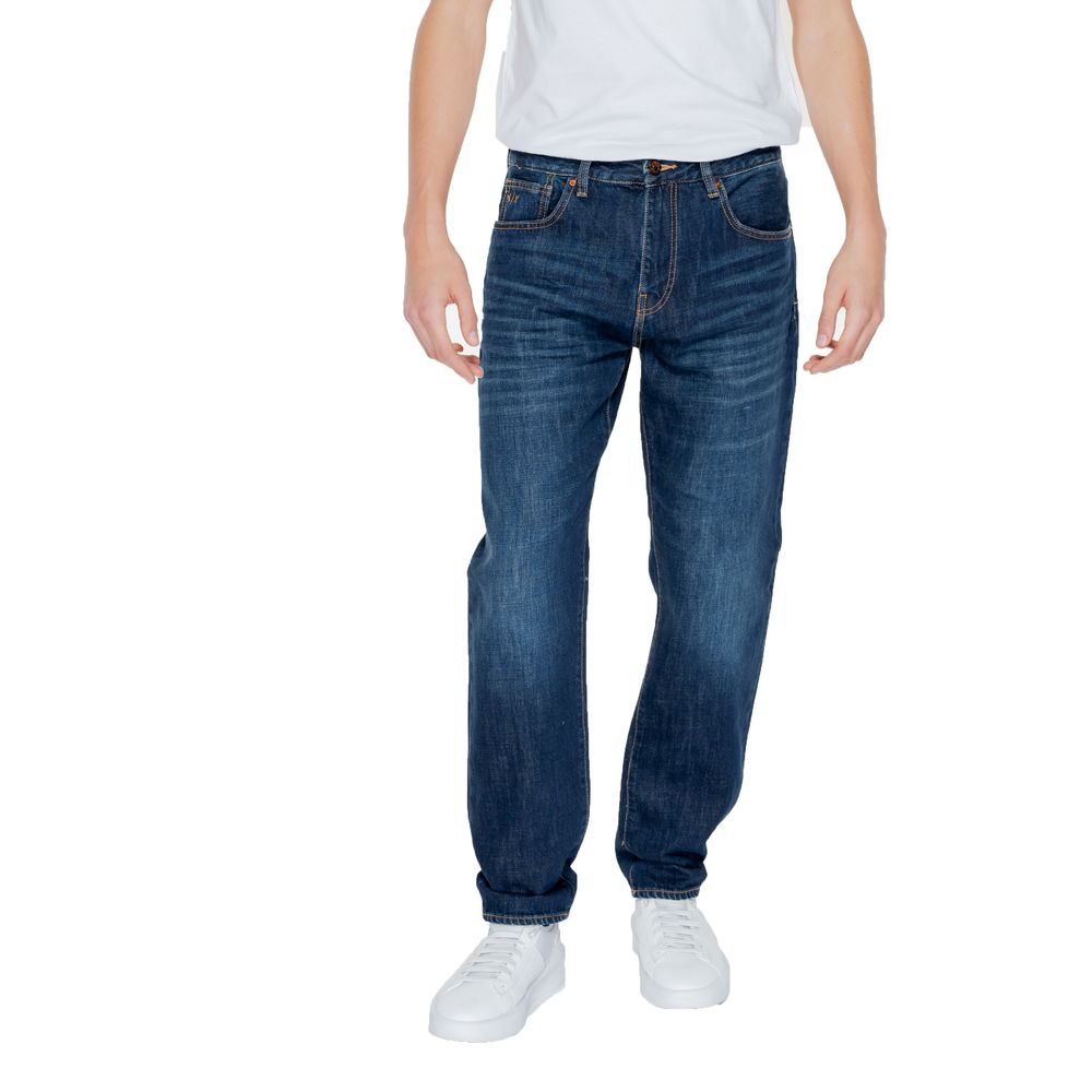 Armani Exchange Modre bombažne kavbojke in hlače