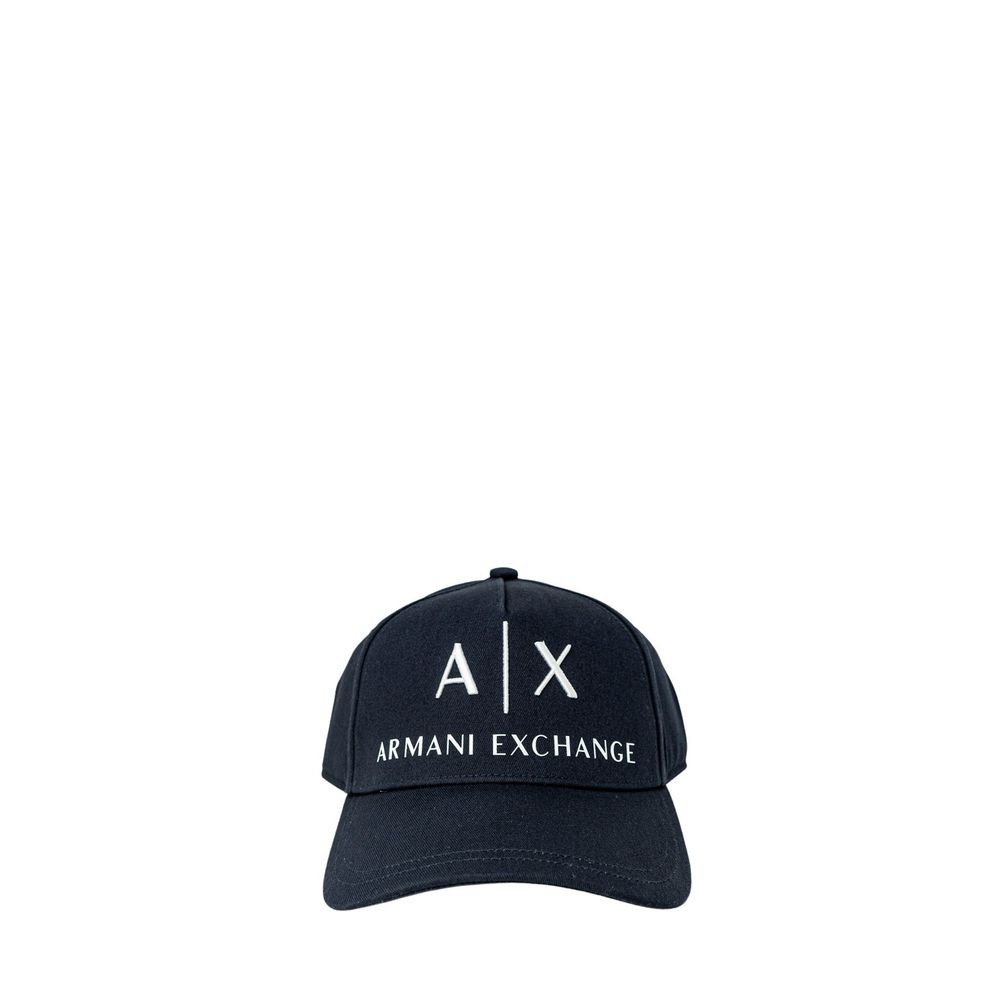 Armani Exchange Modri bombažni klobuki in kape