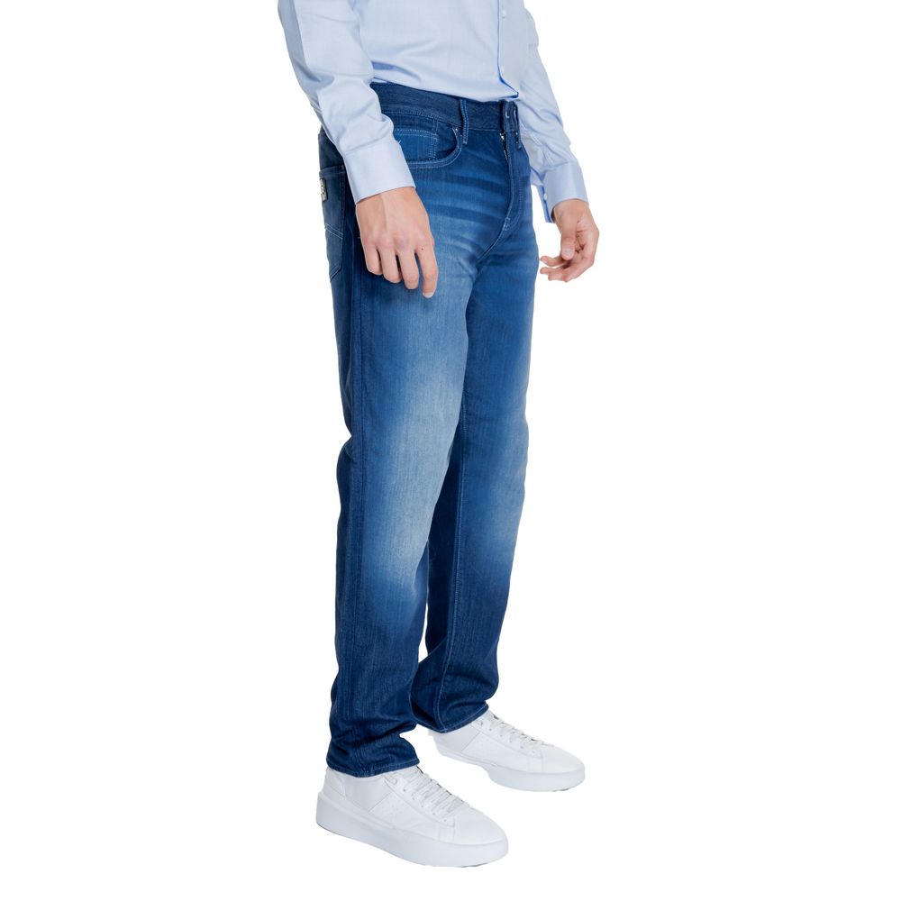 Armani Exchange Blue Cotton Skinny Pant