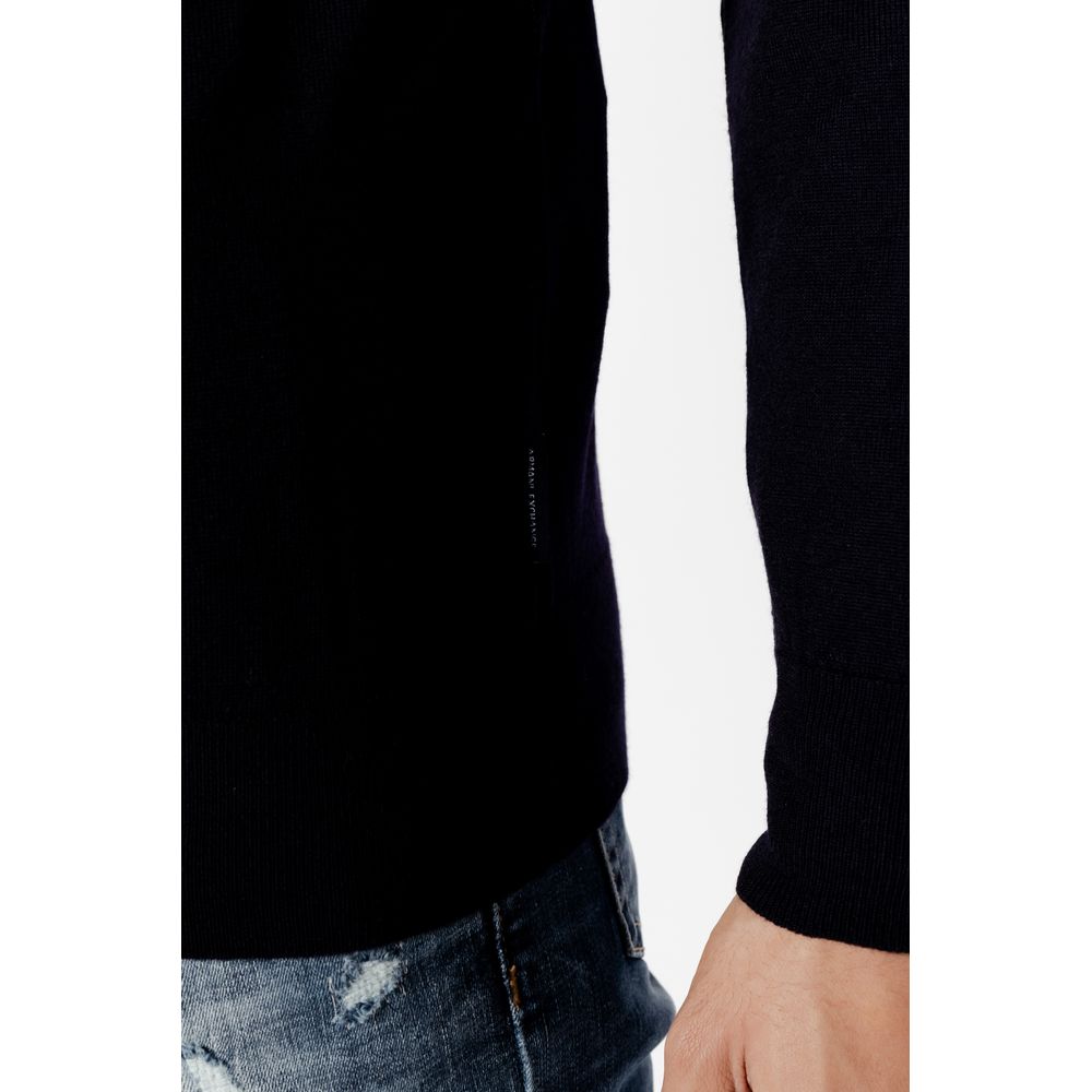 Armani Exchange Modra volnena majica