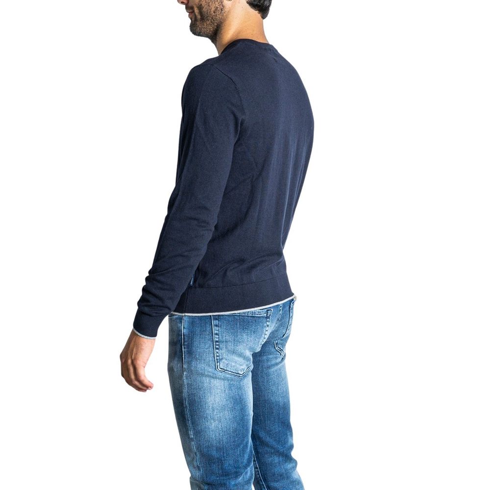 Armani Exchange Modra bombažna majica