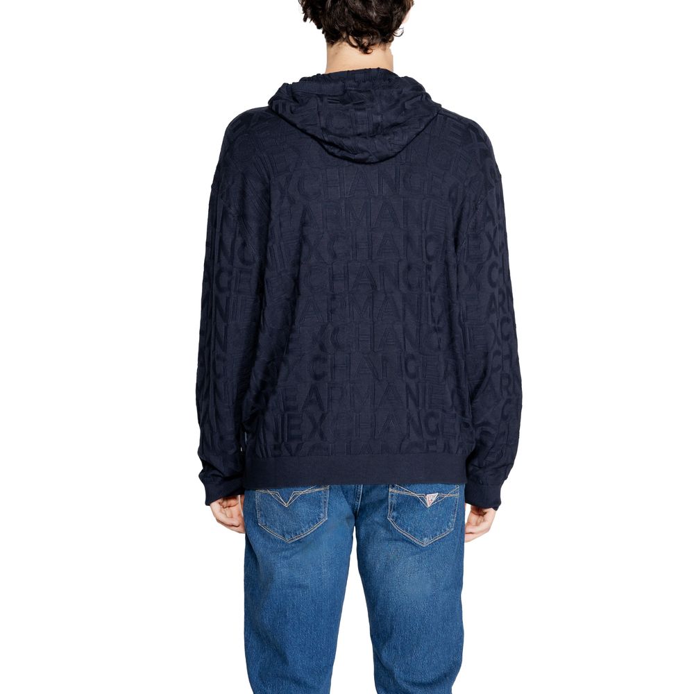 Armani Exchange Modra majica iz viskoze