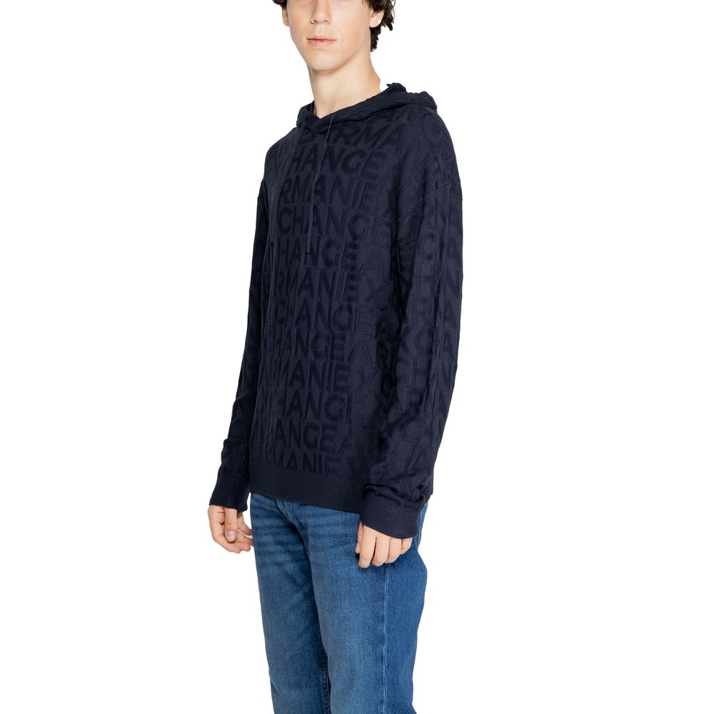 Armani Exchange Modra majica iz viskoze