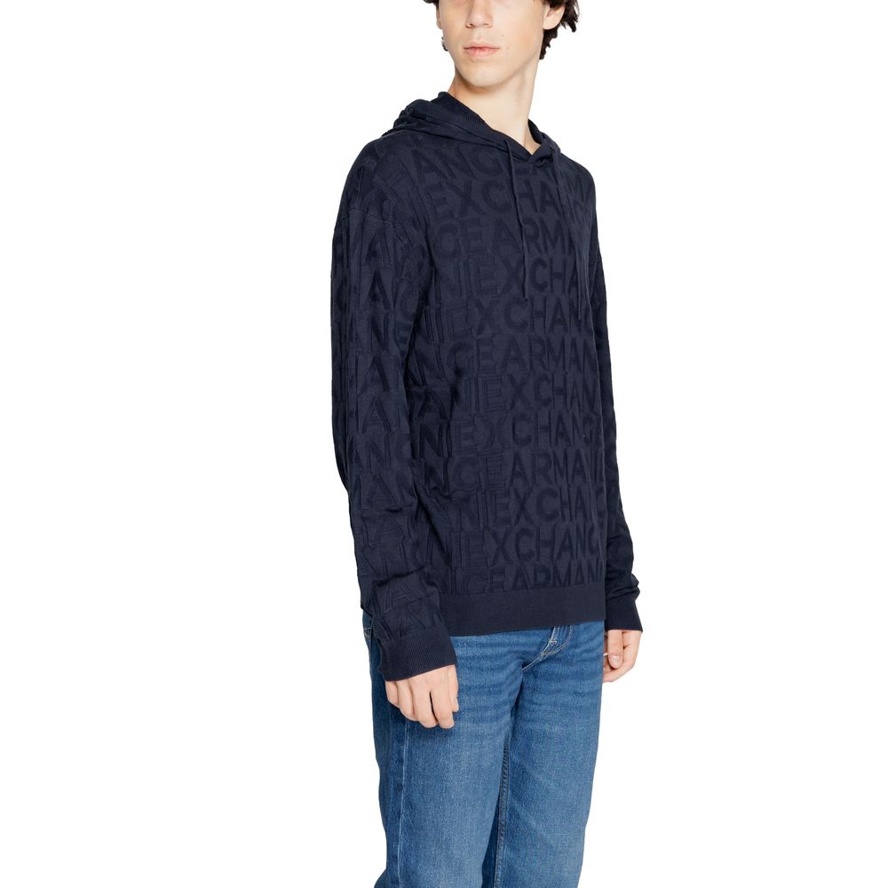 Armani Exchange Modra majica iz viskoze