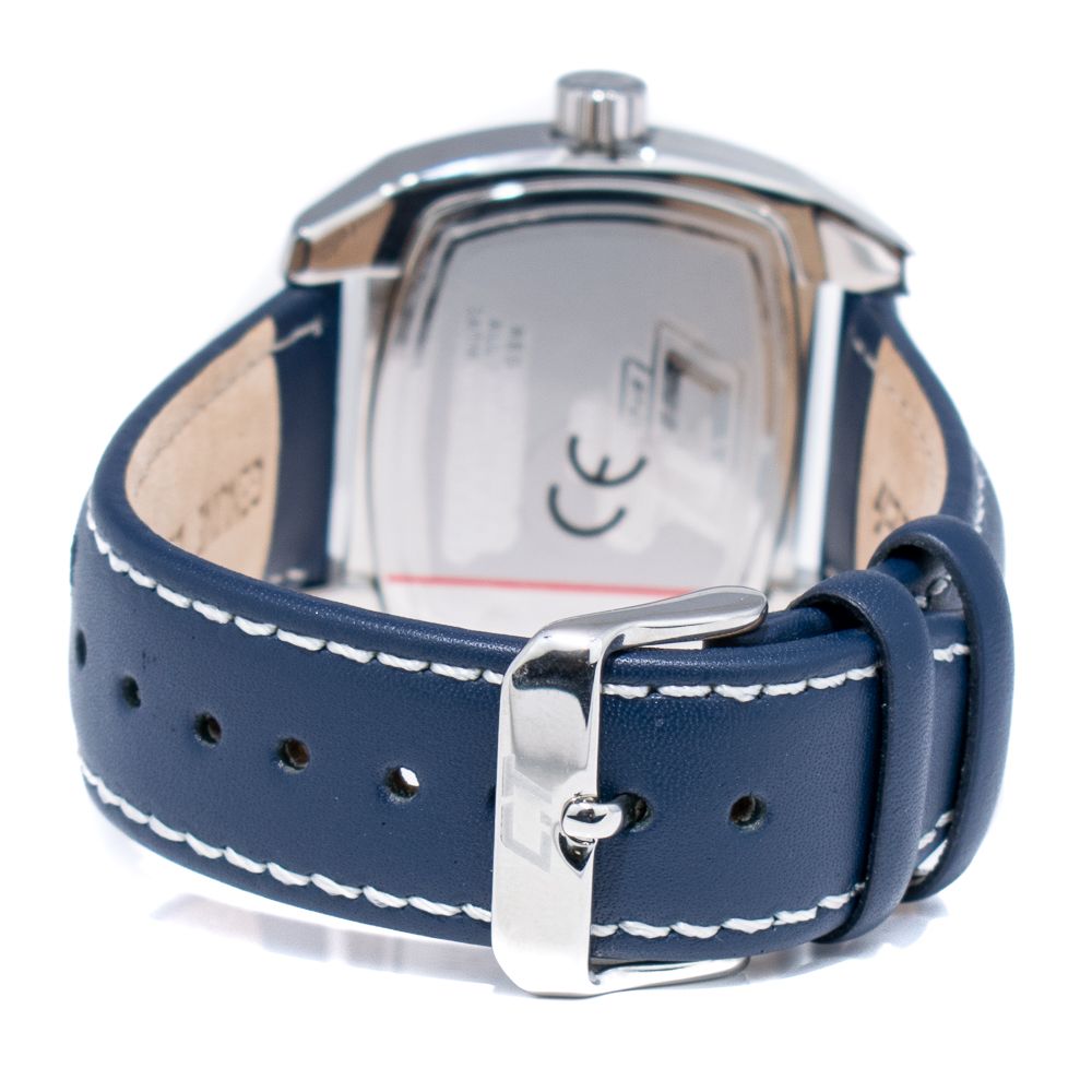 Modra usnjena ura Chronotech