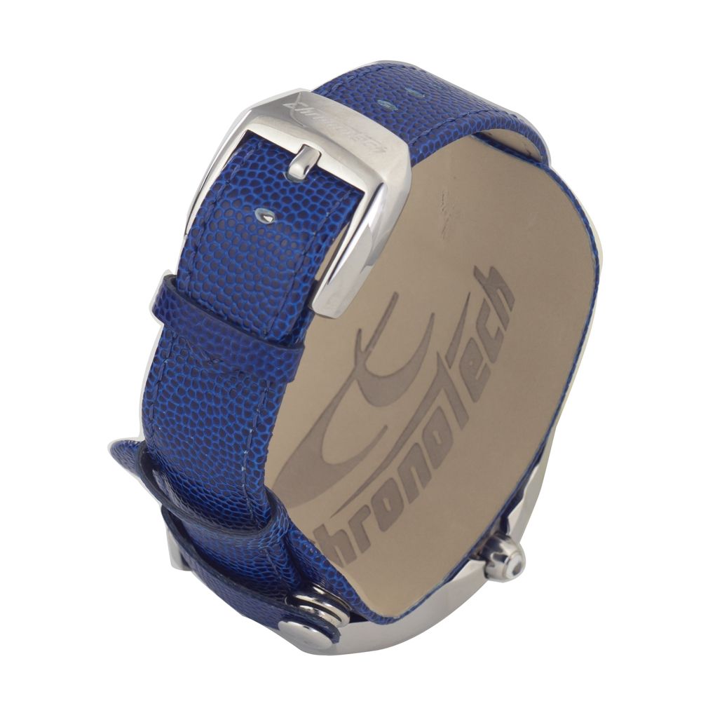 Modra usnjena ura Chronotech