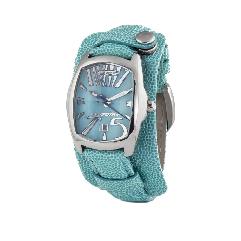 Modra usnjena ura Chronotech