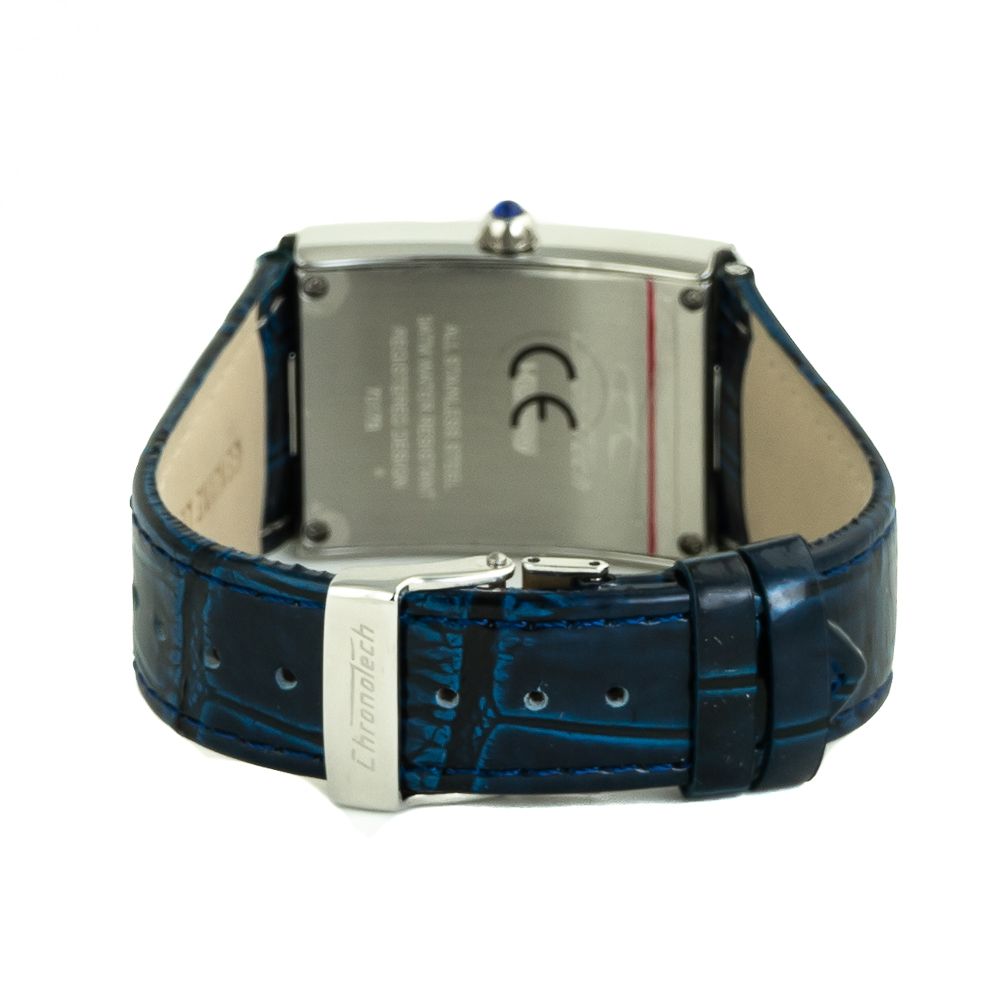 Modra usnjena ura Chronotech