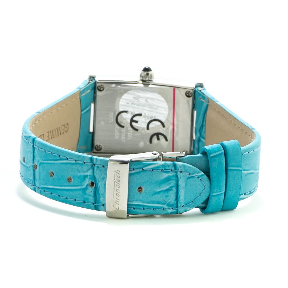 Modra usnjena ura Chronotech
