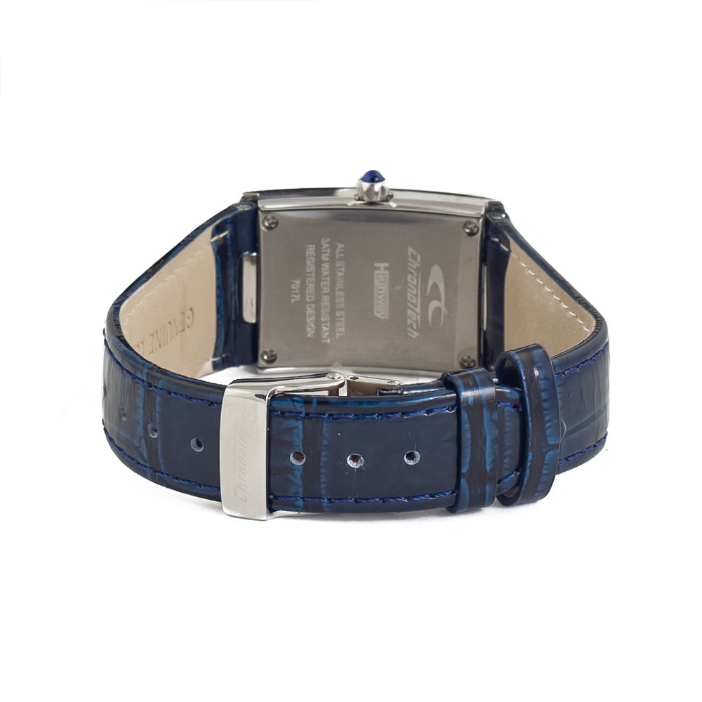 Modra usnjena ura Chronotech