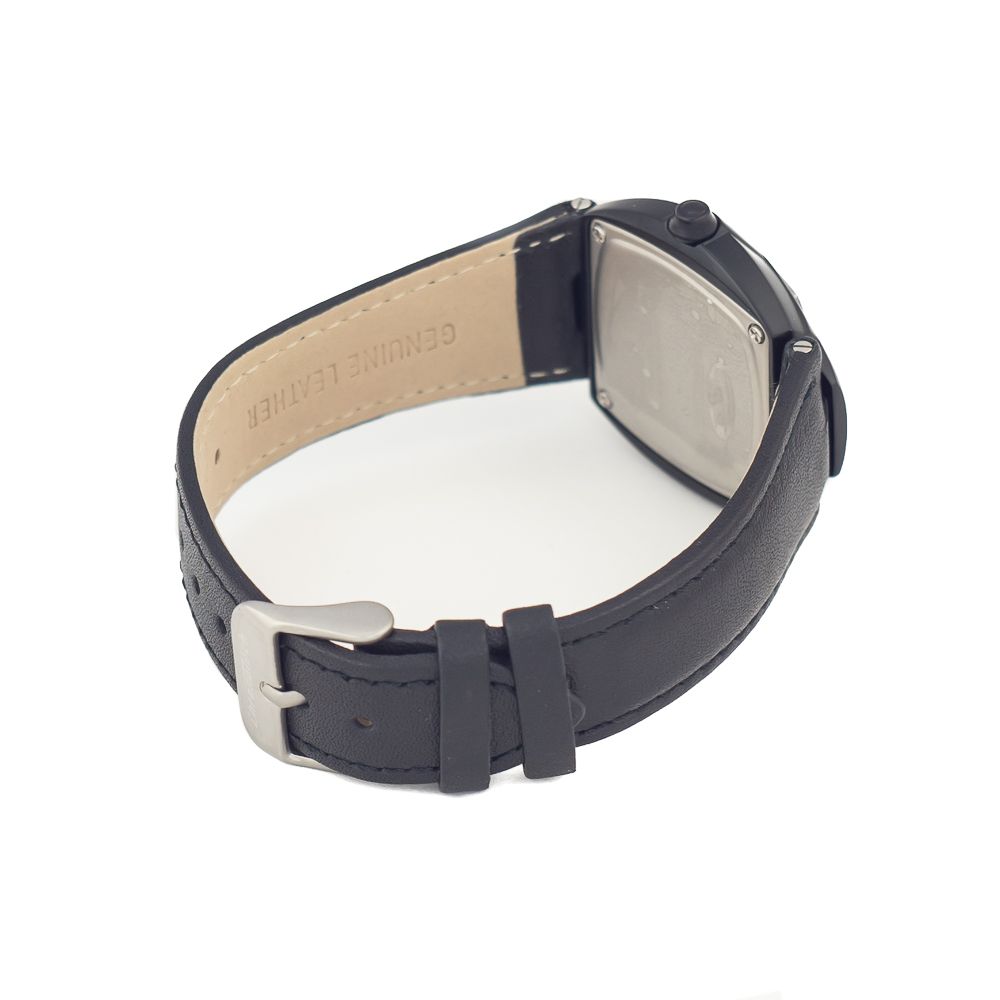 Črna usnjena elegantna ura