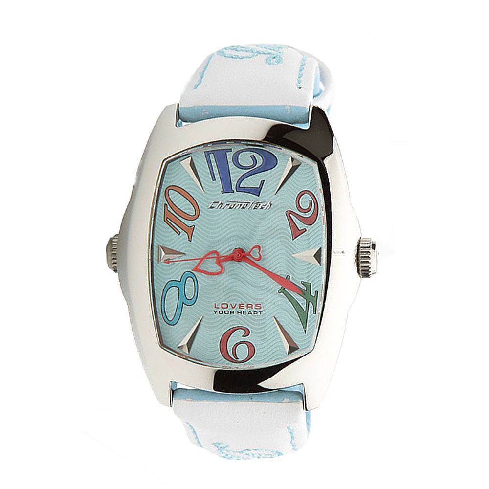 Modra usnjena ura Chronotech