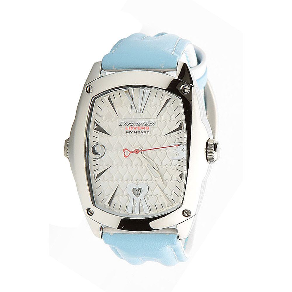 Modra usnjena ura Chronotech