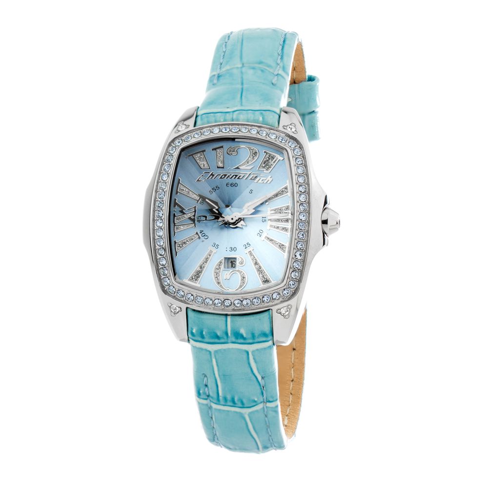Modra usnjena ura Chronotech