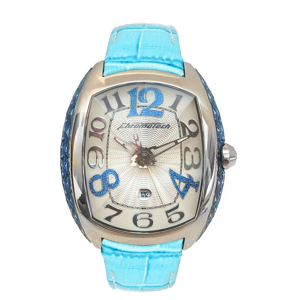 Modra usnjena ura Chronotech