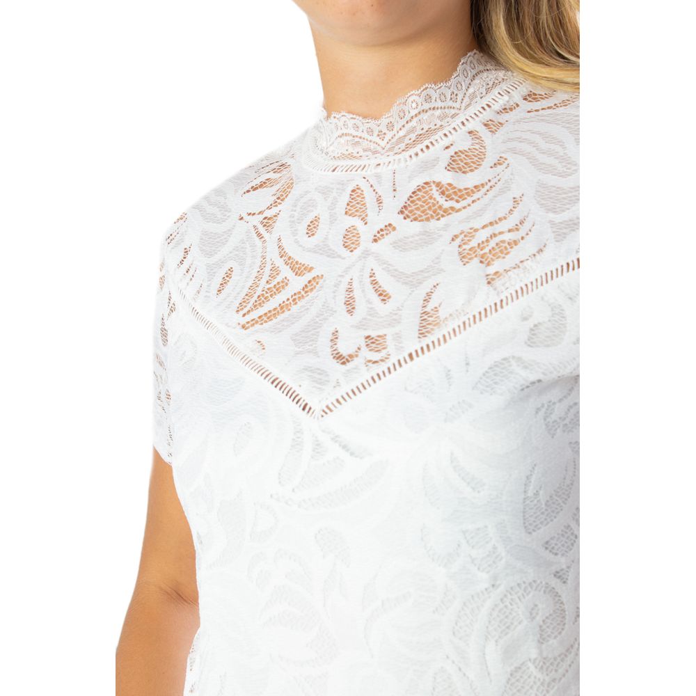 Vila Clothes Cream Polyamide T-Shirt