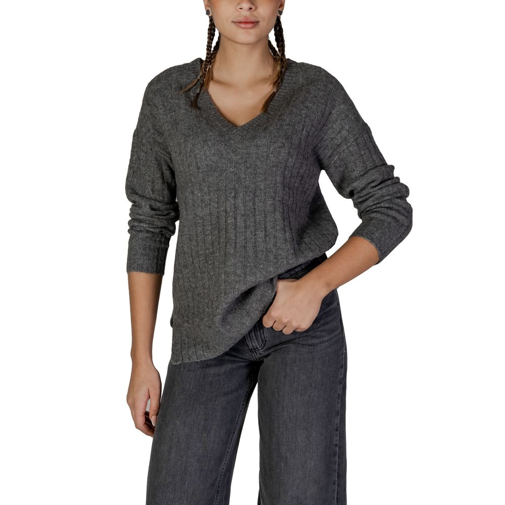 Vila Clothes Gray Marabou Sweater