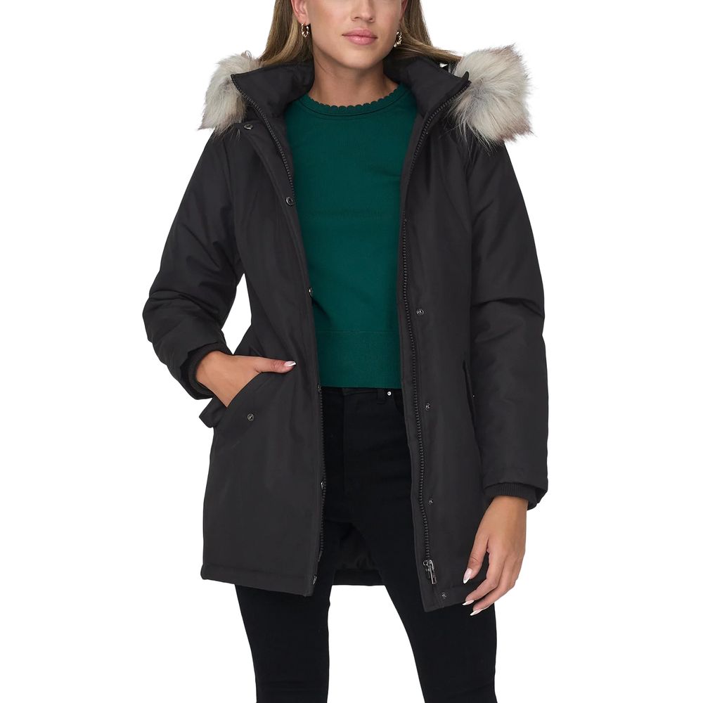 Only Black Polyester Parka