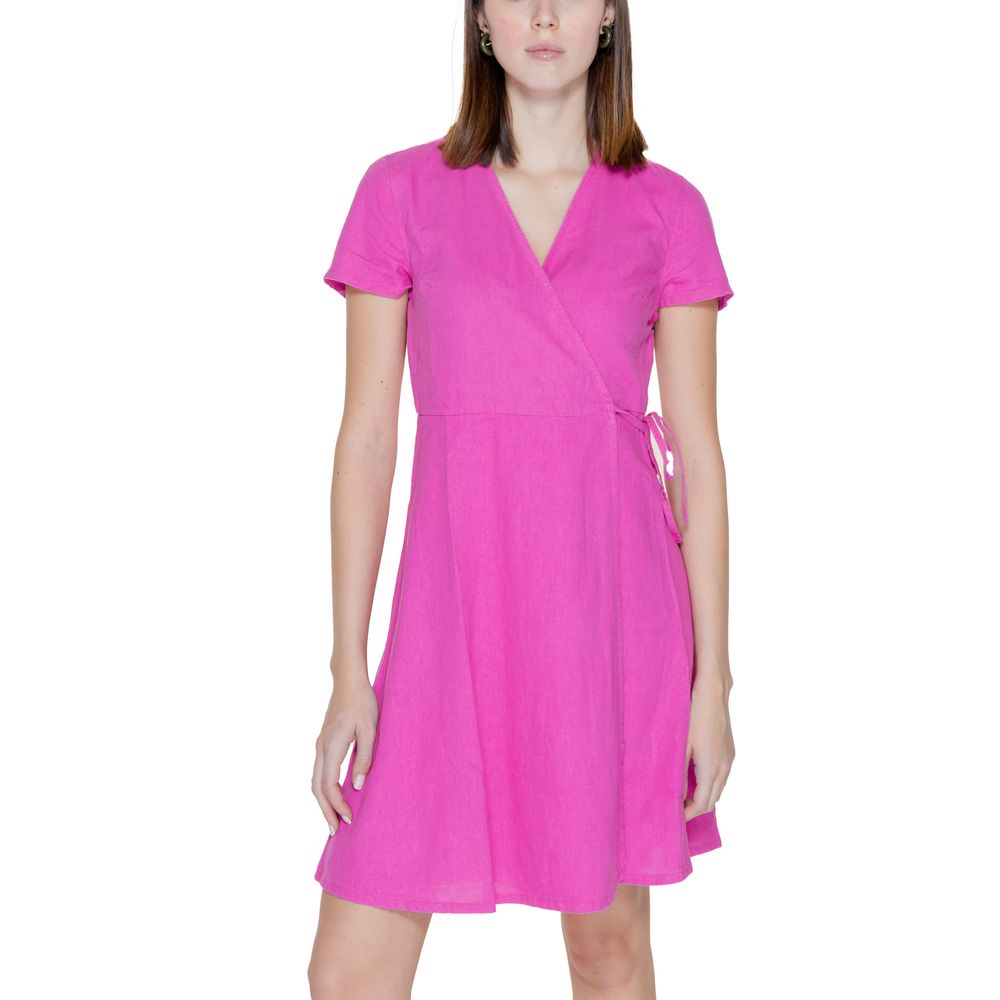 Only Multicolor Linen Midi