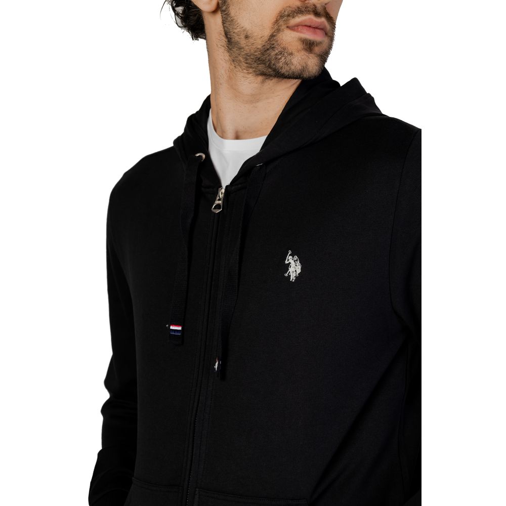 U.S. POLO ASSN. Črn bombažni pulover
