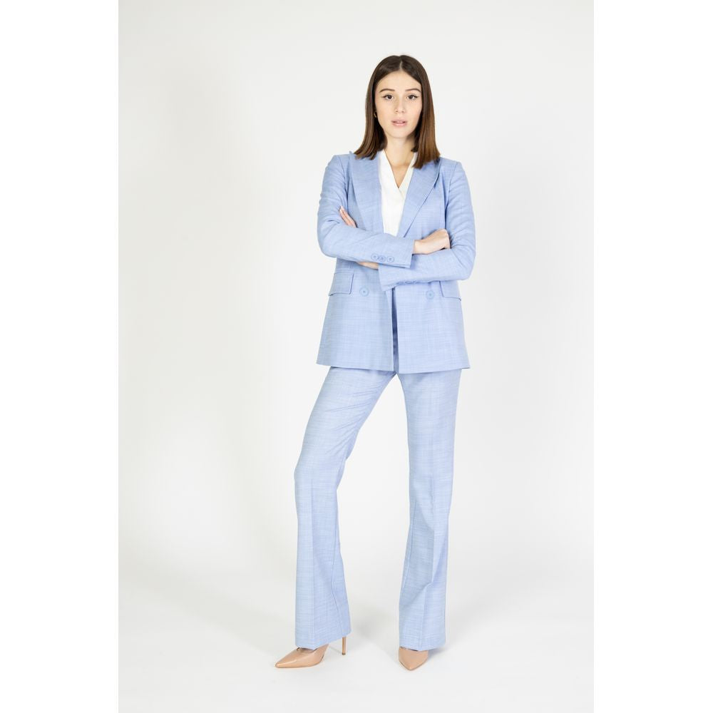 Sandro Ferrone Blue Viscose Pant