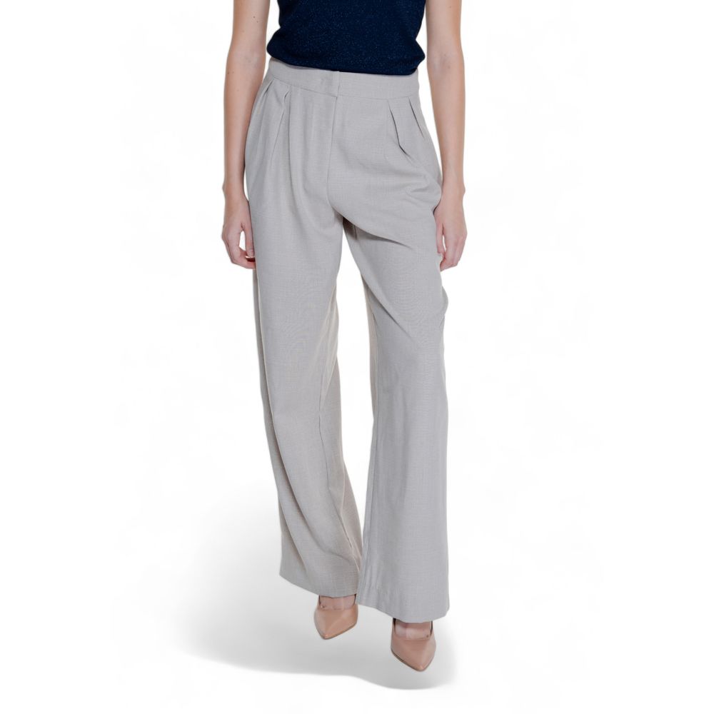 Vila Clothes Beige Polyester Pant