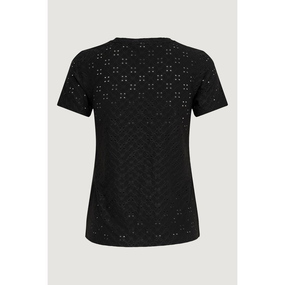 Jacqueline De Yong Black Polyester T-Shirt