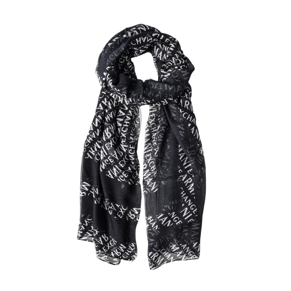 Armani Exchange Črn modalni šal
