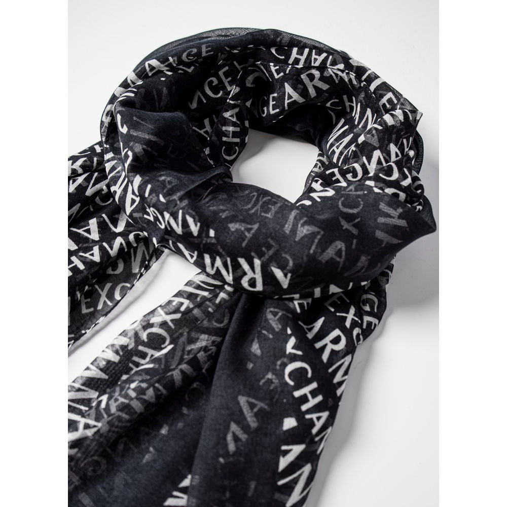 Armani Exchange Črn modalni šal