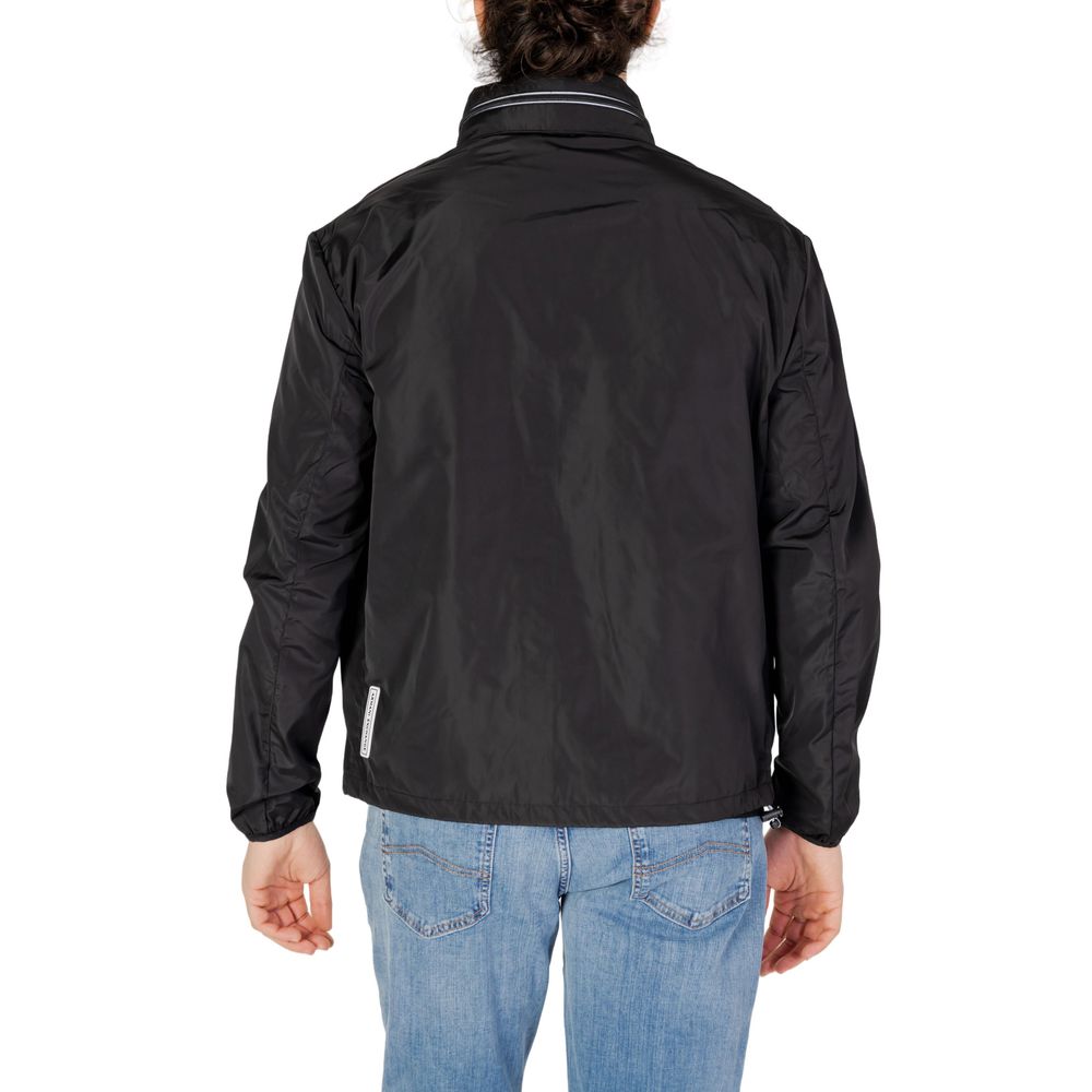 Armani Exchange Black Polyester Jackets & Coat