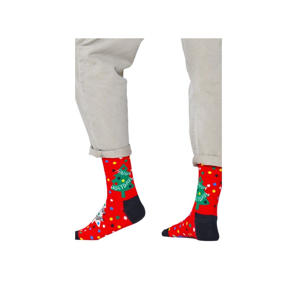 Happy Socks Rdeče bombažne nogavice in nogavice