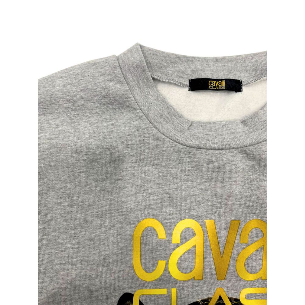 Cavalli Class Gray Polyester Women Hoodie