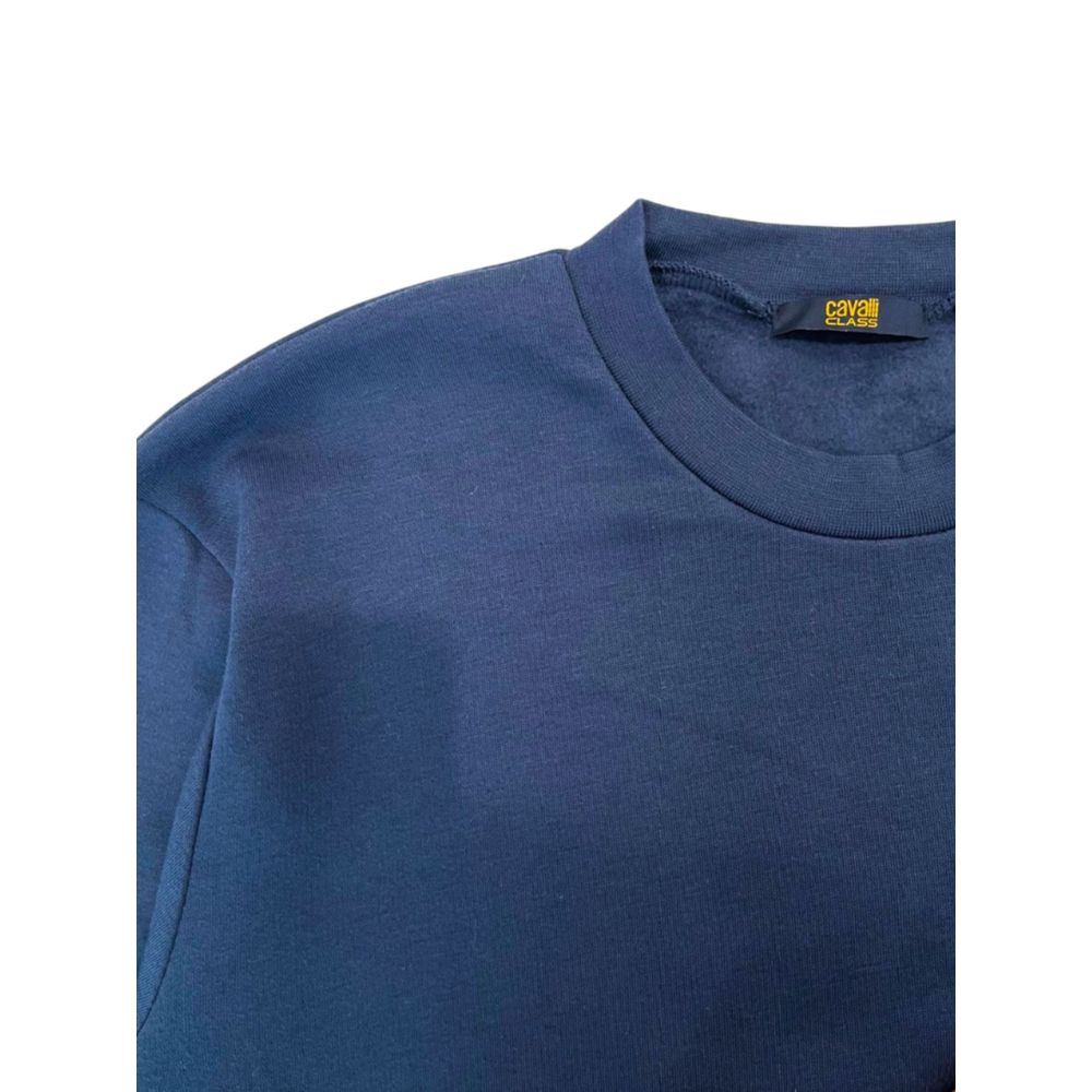 Cavalli Class Blue Cotton Men Sweater