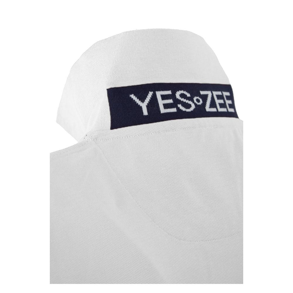 Yes Zee White Cotton Men's Polo Shirt